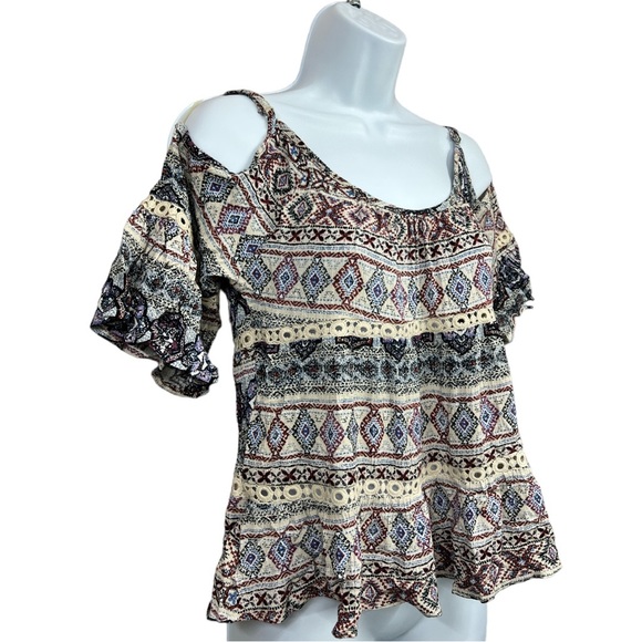Sz Small California Gypsy Cold Shoulder Boho Blouse NWT - Picture 3 of 7